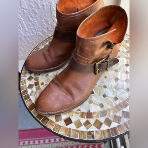 Sundance Brown Leather Ankle Boots